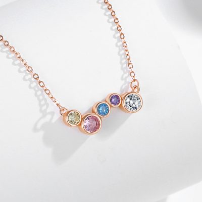 Dây Chuyền Bạc Nữ đính đá CZ Hình Cầu Vồng Colorful Rainbow LILI 125698 4