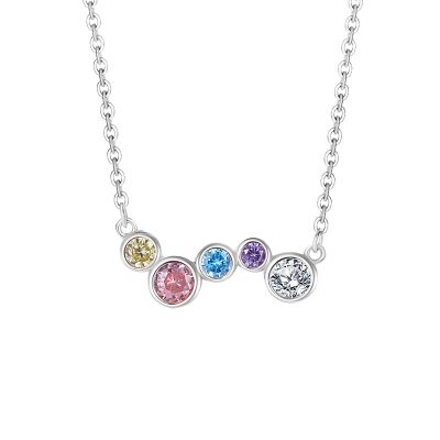 Dây Chuyền Bạc Nữ đính đá CZ Hình Cầu Vồng Colorful Rainbow LILI 125698 5