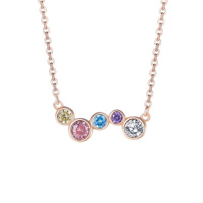 Dây Chuyền Bạc Nữ đính đá CZ Hình Cầu Vồng Colorful Rainbow LILI 125698 6