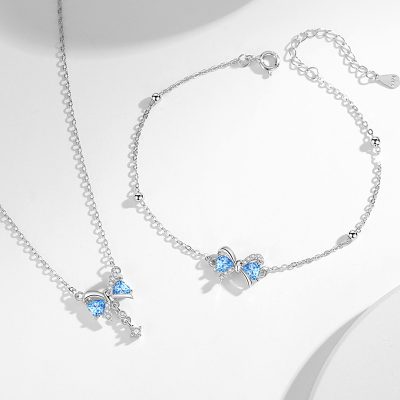 Dây Chuyền Bạc Nữ đính đá CZ Hình Chiếc Nơ Eloise LILI 125662 2