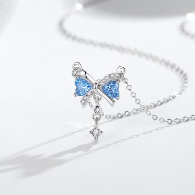 Dây Chuyền Bạc Nữ đính đá CZ Hình Chiếc Nơ Eloise LILI 125662 4
