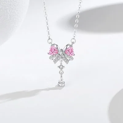 Dây Chuyền Bạc Nữ đính đá CZ Hình Chiếc Nơ Maria LILI 125735 1
