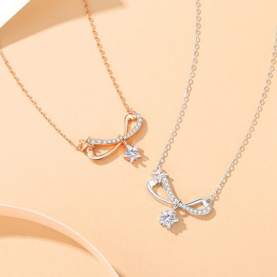 Dây Chuyền Bạc Nữ đính đá CZ Hình Chiếc Nơ Cách điệu Charlie LILI 125999 3