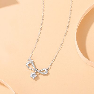 Dây Chuyền Bạc Nữ đính đá CZ Hình Chiếc Nơ Cách điệu Charlie LILI 125999 6