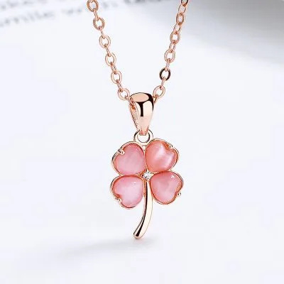 Dây Chuyền Bạc Nữ đính đá CZ Hình Cỏ 4 Lá Caroline LILI 125548 1