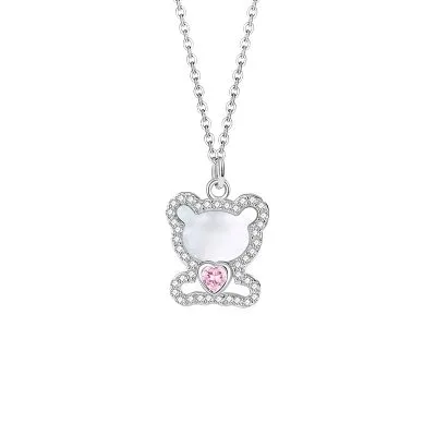 Dây Chuyền Bạc Nữ đính đá CZ Hình Gấu Dễ Thương Adeline LILI 125743 5