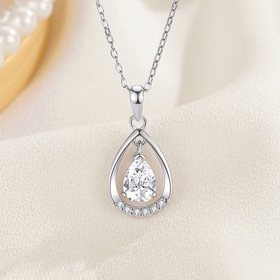 Dây Chuyền Bạc Nữ đính đá CZ Hình Giọt Nước Iris LILI 125647 1