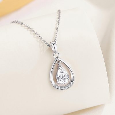 Dây Chuyền Bạc Nữ đính đá CZ Hình Giọt Nước Iris LILI 125647 2