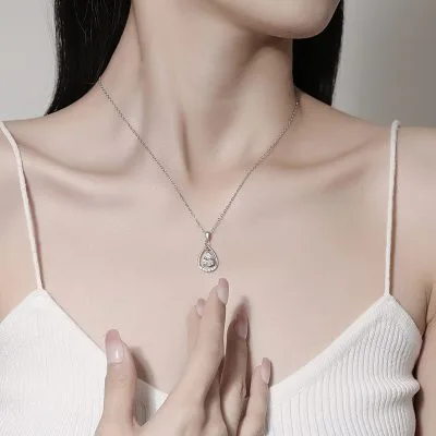 Dây Chuyền Bạc Nữ đính đá CZ Hình Giọt Nước Iris LILI 125647 3