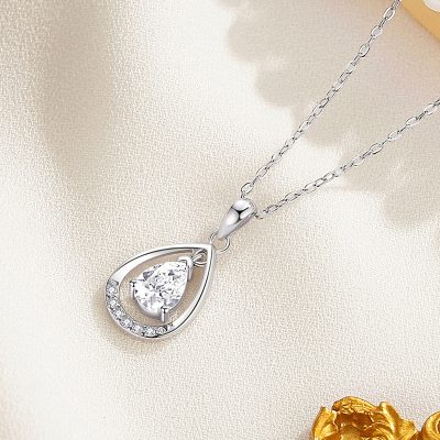 Dây Chuyền Bạc Nữ đính đá CZ Hình Giọt Nước Iris LILI 125647 4