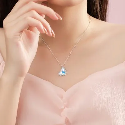 Dây Chuyền Bạc Nữ đính đá CZ Hình Hồ điệp Bella LILI 125654 2