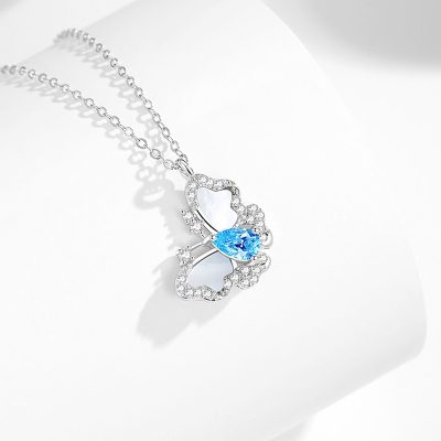 Dây Chuyền Bạc Nữ đính đá CZ Hình Hồ điệp Bella LILI 125654 4