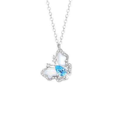 Dây Chuyền Bạc Nữ đính đá CZ Hình Hồ điệp Bella LILI 125654 5