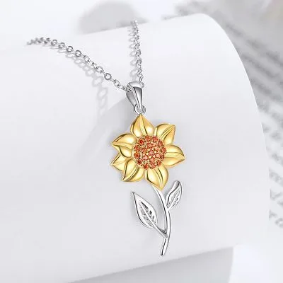 Dây Chuyền Bạc Nữ đính đá CZ Hình Hoa Hướng Dương Sunflower LILI 125639 2