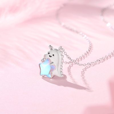Dây Chuyền Bạc Nữ đính đá CZ Hình Khủng Long Cute LILI 125845 2
