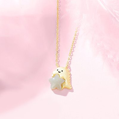Dây Chuyền Bạc Nữ đính đá CZ Hình Khủng Long Cute LILI 125845 5