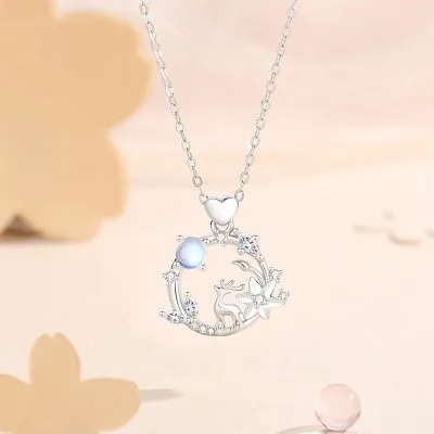 Dây Chuyền Bạc Nữ đính đá CZ Hình Nai Con Melody LILI 125888 5