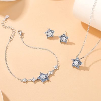Dây Chuyền Bạc Nữ đính đá CZ Hình Ngôi Sao 5 Cánh Sawyer LILI 126815 3