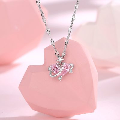 Dây Chuyền Bạc Nữ đính đá CZ Hình Trái Tim Vivian LILI 125811 5