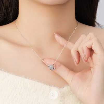 Dây Chuyền Bạc Nữ đính đá CZ Hình Trái Tim Cách điệu Gabriella LILI 125709 2