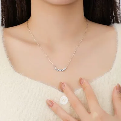 Dây Chuyền Bạc Nữ đính đá CZ Hình Vòng Nguyệt Quế Elliana LILI 126077 3