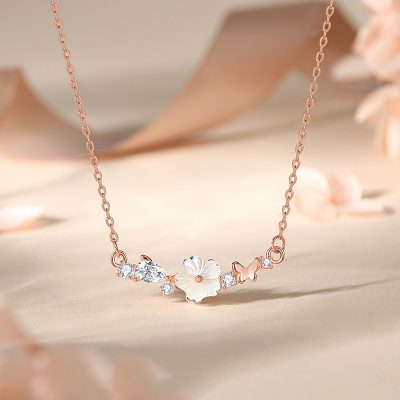 Dây Chuyền Bạc Nữ đính đá CZ Hoa Hồ điệp Aubrey LILI 125587 1