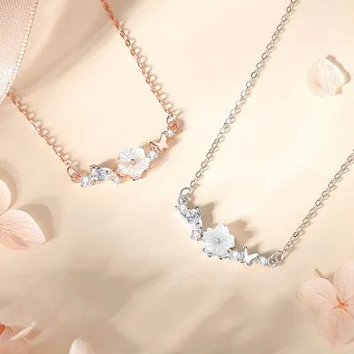 Dây Chuyền Bạc Nữ đính đá CZ Hoa Hồ điệp Aubrey LILI 125587 2