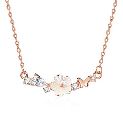 Dây Chuyền Bạc Nữ đính đá CZ Hoa Hồ điệp Aubrey LILI 125587 5