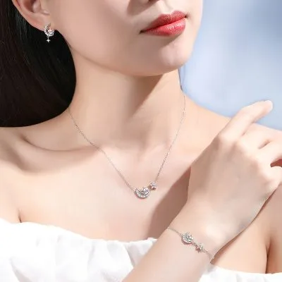 Dây Chuyền Bạc Nữ đính đá CZ Hươu Lấp Lánh Brielle LILI 125946 2