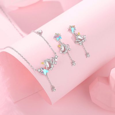 Dây Chuyền Bạc Nữ đính đá CZ Kỳ Lân Lấp Lánh Eva LILI 125878 1