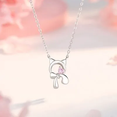 Dây Chuyền Bạc Nữ đính đá CZ Mèo Con Dễ Thương Clara LILI 125896 1