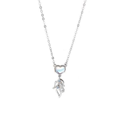 Dây Chuyền Bạc Nữ đính đá CZ Tiên Cá Tình Yêu Rylee LILI 125868 4