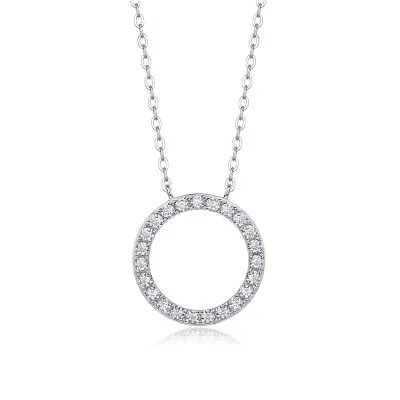 Dây Chuyền Bạc Nữ đính Kim Cương Moissanite Hình Tròn Adalynn LILI 126087 1