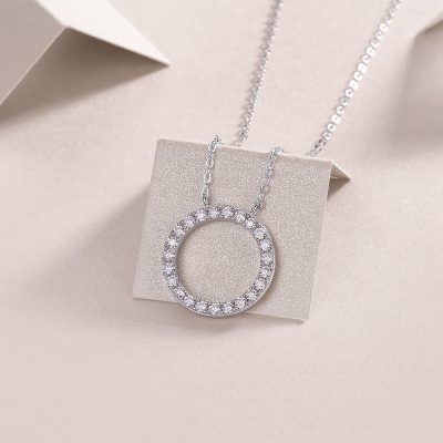 Dây Chuyền Bạc Nữ đính Kim Cương Moissanite Hình Tròn Adalynn LILI 126087 3