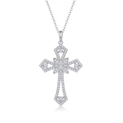 Dây Chuyền Bạc Nữ đính Kim Cương Moissanite Thánh Giá Chữ Thập Alina LILI 126093 1