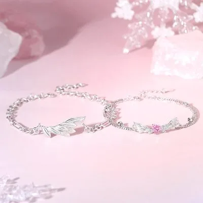 Lắc Tay Bạc Cặp đôi đính đá CZ Thiên Thần Tình Yêu Zoey LILI 125133 1