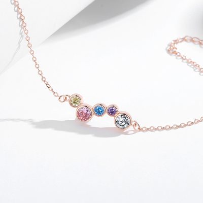 Lắc Tay Bạc Nữ đính đá CZ Cầu Vồng Colorful Rainbow LILI 124832 4