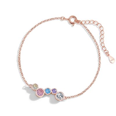 Lắc Tay Bạc Nữ đính đá CZ Cầu Vồng Colorful Rainbow LILI 124832 5