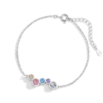 Lắc Tay Bạc Nữ đính đá CZ Cầu Vồng Colorful Rainbow LILI 124832 6
