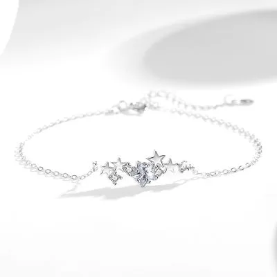 Lắc Tay Bạc Nữ đính đá CZ Hình Bầu Trời Sao Sofia LILI 124894 1