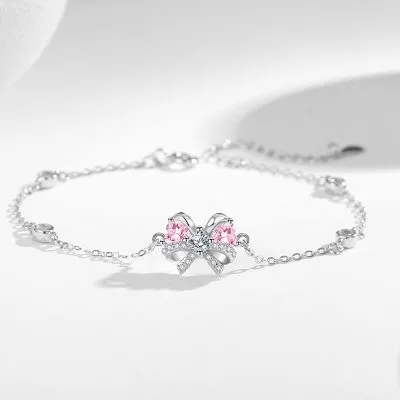 Lắc Tay Bạc Nữ đính đá CZ Hình Chiếc Nơ Elizabeth LILI 124912 1