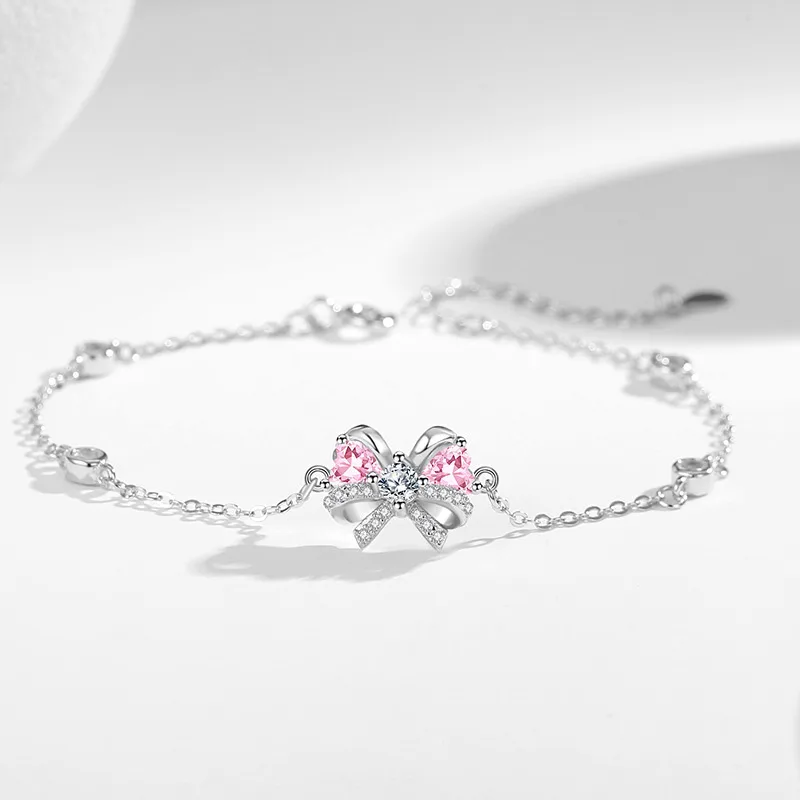Lắc Tay Bạc Nữ đính đá CZ Hình Chiếc Nơ Elizabeth LILI 124912 1