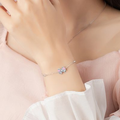 Lắc Tay Bạc Nữ đính đá CZ Hình Chiếc Nơ Elizabeth LILI 124912 3