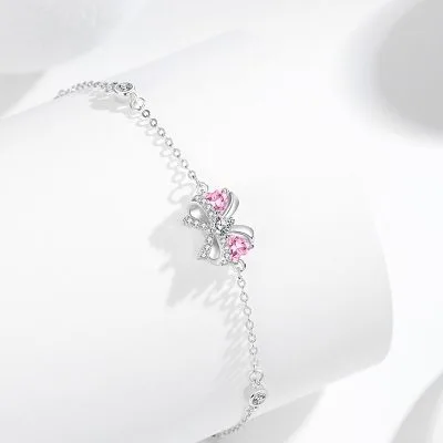 Lắc Tay Bạc Nữ đính đá CZ Hình Chiếc Nơ Elizabeth LILI 124912 4