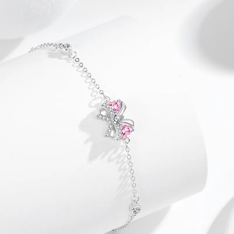 Lắc Tay Bạc Nữ đính đá CZ Hình Chiếc Nơ Elizabeth LILI 124912 4