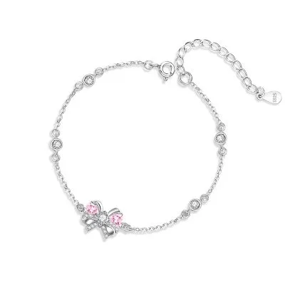Lắc Tay Bạc Nữ đính đá CZ Hình Chiếc Nơ Elizabeth LILI 124912 5