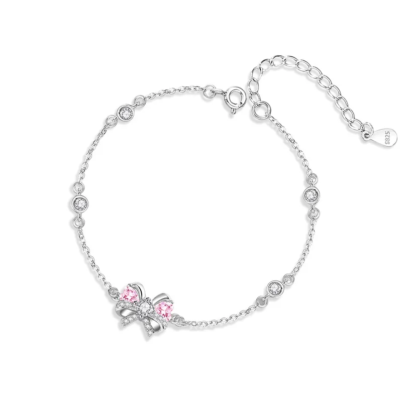 Lắc Tay Bạc Nữ đính đá CZ Hình Chiếc Nơ Elizabeth LILI 124912 5