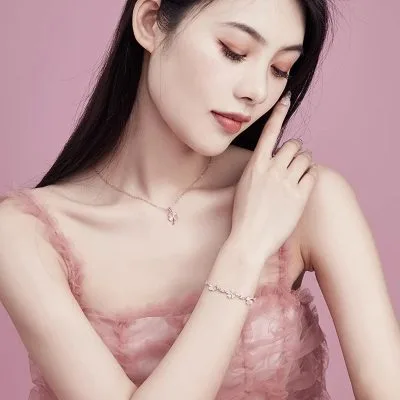 Lắc Tay Bạc Nữ đính đá CZ Hình Cỏ 4 Lá May Mắn Emma LILI 124697 9