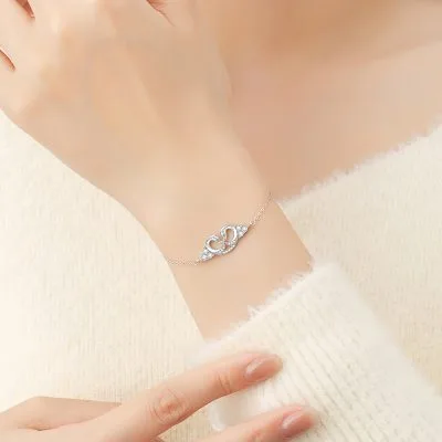 Lắc Tay Bạc Nữ đính đá CZ Hình đôi Thiên Nga Camila LILI 124873 2
