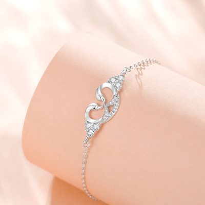 Lắc Tay Bạc Nữ đính đá CZ Hình đôi Thiên Nga Camila LILI 124873 3